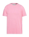 Amaranto Man T-shirt Pink Size Xxl Linen, Elastane In Pink