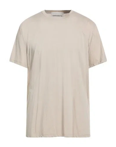 Amaranto Man T-shirt Taupe Size Xl Cotton In Neutral