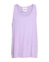 Amaranto Man Tank Top Lilac Size S Linen, Elastane In Purple
