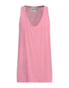 Amaranto Man Tank Top Pink Size L Linen, Elastane