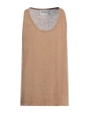 Amaranto Man Tank Top Sand Size Xl Linen, Elastane In Beige