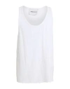 Amaranto Man Tank Top White Size Xl Linen, Elastane In White