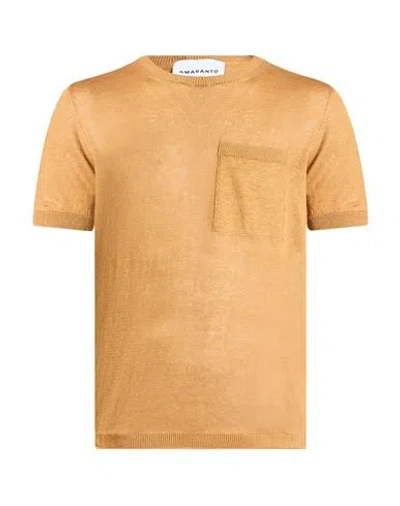 Amaranto Man T-shirt Camel Size M Hemp In Brown
