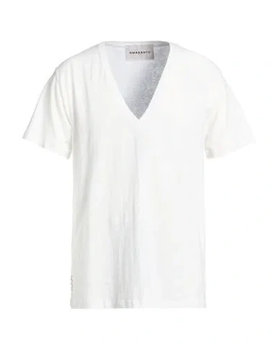 Amaranto Man T-shirt White Size Xxl Linen, Cotton