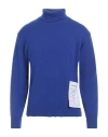 Amaranto Man Turtleneck Blue Size M Wool, Cashmere