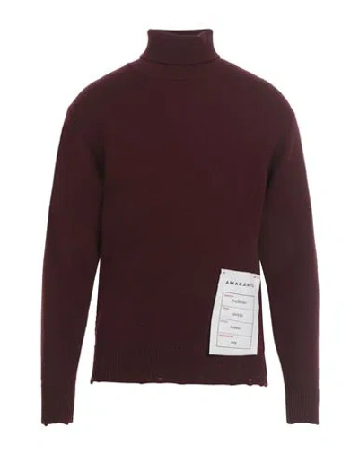 Amaranto Man Turtleneck Burgundy Size M Wool, Cashmere