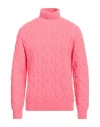 Amaranto Man Turtleneck Fuchsia Size L Wool, Cashmere In Pink