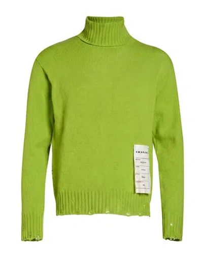 Amaranto Man Turtleneck Lime Green Size L Wool, Cashmere