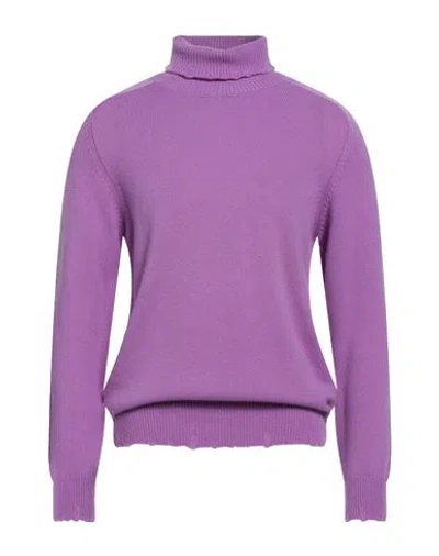 Amaranto Man Turtleneck Mauve Size L Cashmere In Purple