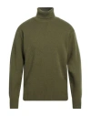 Amaranto Man Turtleneck Military Green Size M Wool, Cashmere