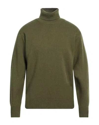 Amaranto Man Turtleneck Military Green Size M Wool, Cashmere