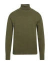 Amaranto Man Turtleneck Military Green Size M Wool, Cashmere