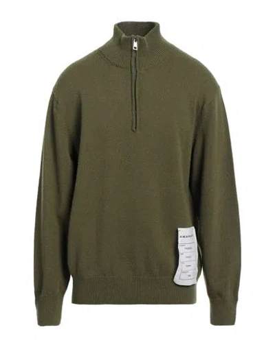 Amaranto Man Turtleneck Military Green Size Xl Wool, Cashmere
