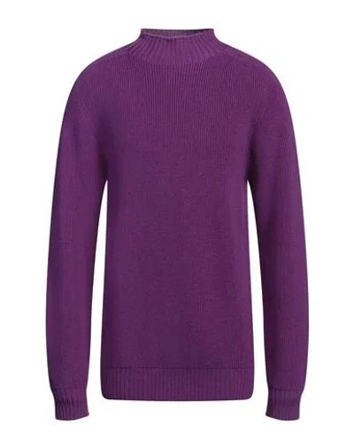 Amaranto Man Turtleneck Purple Size L Wool