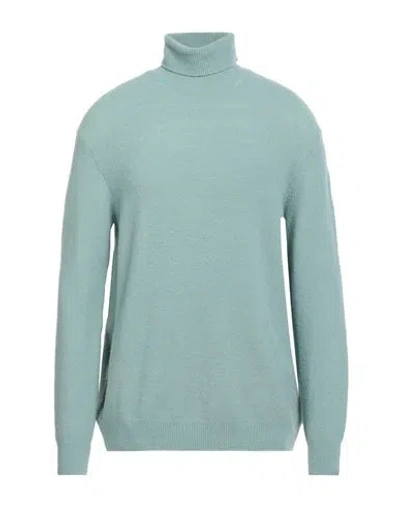 Amaranto Man Turtleneck Sage Green Size Xl Wool, Nylon, Elastane In Blue