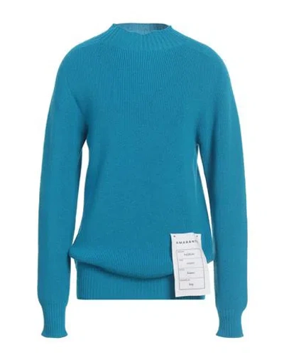 Amaranto Man Turtleneck Turquoise Size L Wool