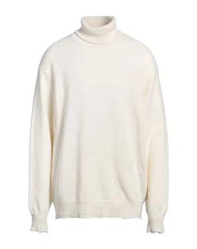 Amaranto Man Turtleneck White Size Xxl Wool, Cashmere In Yellow