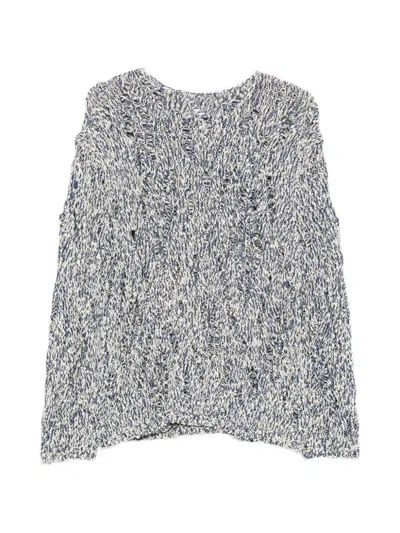 Amaranto Marl Openwork Knit Top  In Multi