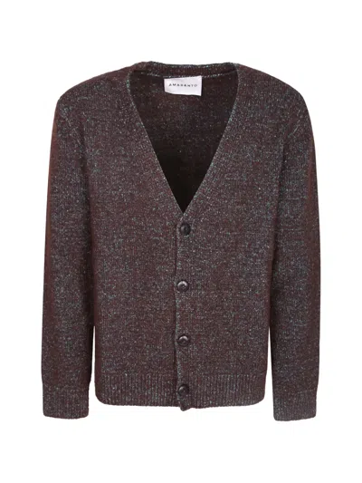 Amaranto Marl-knit V-neck Cardigan In Brown