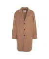 Amaranto Mid-length Cashmere-lambswool Blend Coat With Notch Collar In Brown