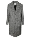 Amaranto Mid-length Herringbone Pattern Coat In Gray