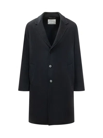 Amaranto Mid-length Overcoat In Black