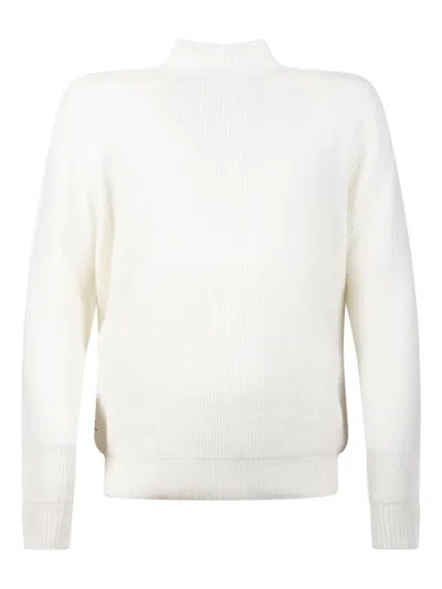 Amaranto Mock-neck Sweater In White