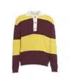 Amaranto Multicolored Striped Knit Pullover With Polo Collar In Black
