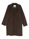 Amaranto Buttoned Single-breasted Coat In Brown