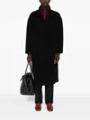 Amaranto Notched-lapel Double-breasted Coat In Black