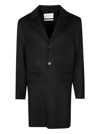 AMARANTO NOTCHED-LAPELS OVERCOAT