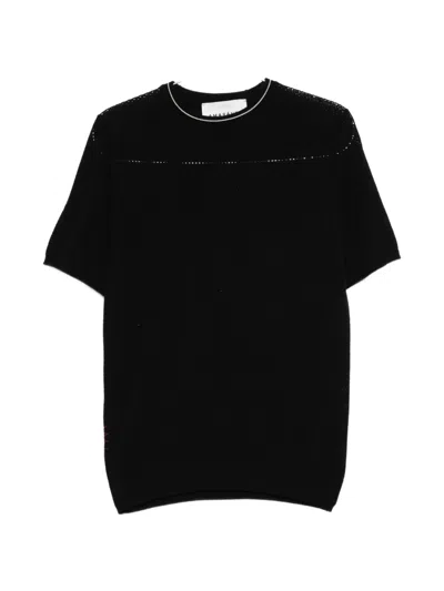 Amaranto Open-knit T-shirt In Black