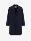 Amaranto Classic Cashmere-wool Blend Coat With Notched Collar In Blue