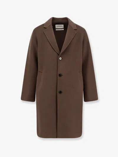 Amaranto Outdoor Wool Coat In Brown