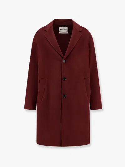 Amaranto Outdoor Wool Coat In Burgundy