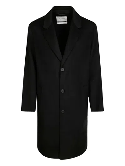 Amaranto Einreihiger Over Mantel In Black