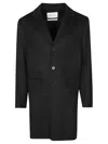 Amaranto Oversized Black Coat With Wide Lapels And Double-breasted Front In Black
