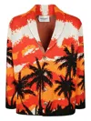 Amaranto Palm Tree-print Cardigan In Orange