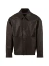 Amaranto Patch-pocket Leather Jacket In Brown