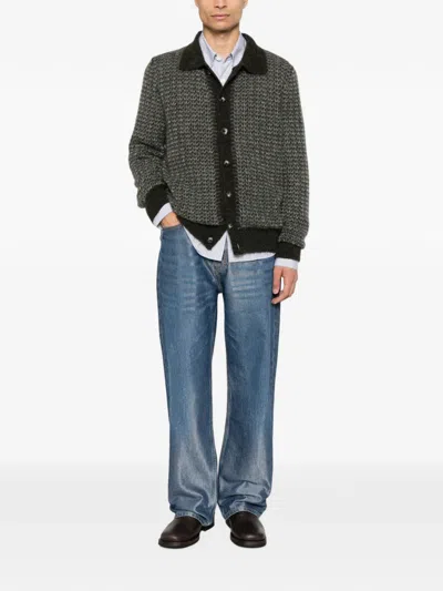 Amaranto Patterned-knit Cardigan In Brown