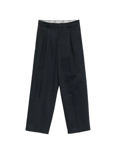 Amaranto Pleated Loose Fit Trousers In Black