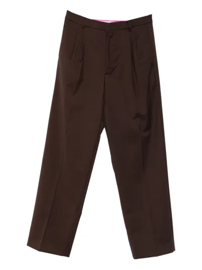 Amaranto Pleated Pants In Brown