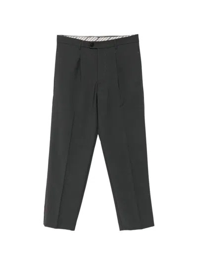 Amaranto Pleated Straight-leg Tailore Trousers In Black