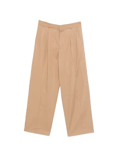 Amaranto Pleated Straight-leg Trousers In Neutral