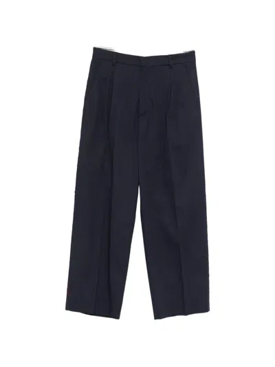 Amaranto Pleated Straight-leg Trousers In Black