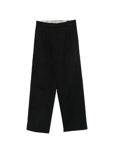 Amaranto Pleated Straight-leg Trousers In Black