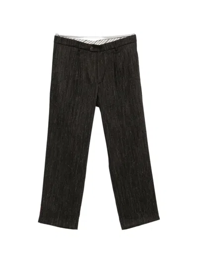 Amaranto Pleated Straight-leg Trousers In Brown