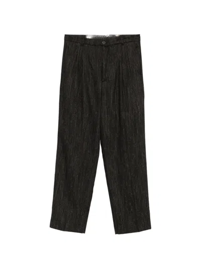 Amaranto Pleated Straight-leg Trousers In Brown