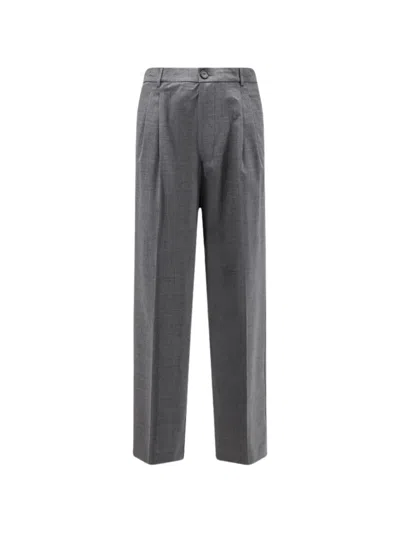 Amaranto Pleated Straight-leg Trousers In Gray