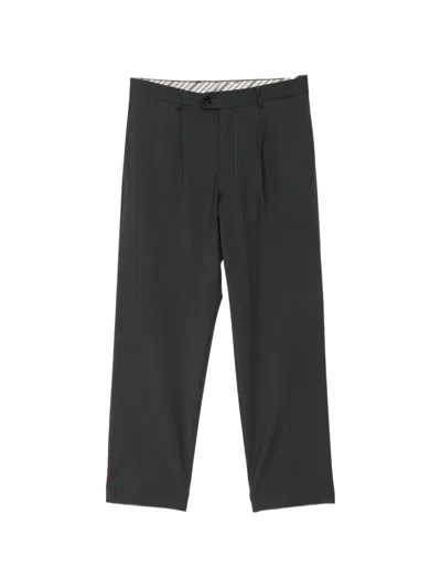 Amaranto Pleated Straight-leg Trousers In Gray